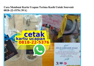 Cara Membuat Kartu Ucapan Terima Kasih Untuk Souvenir 0818–22–5376[wa]