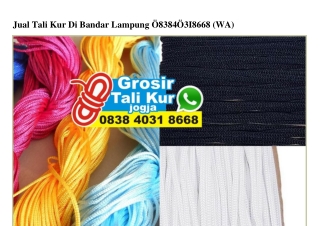 Jual Tali Kur Di Bandar Lampung Ö838 4Ö31 8668[wa]