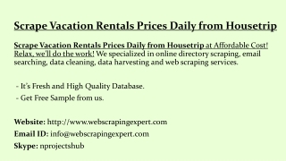 Scrape Vacation Rentals Prices Daily from Housetrip