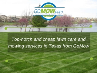 Top-notch and cheap lawn care and mowing services in Texas from GoMow