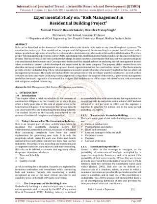 Experimental Study on "Risk Management in Residential Building Project"