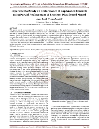 Experimental Study on Performance of Gap Graded Concrete using Partial Replacement of Titanium Dioxide and Msand