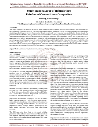 Study on Behaviour of Hybrid Fibre Reinforced Cementitious Composites