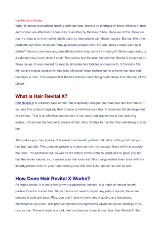 Hair Revital X Review-Is it Worth it? Shocking Secret Exposed!