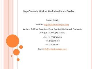Yoga Classes in Udaipur Healthline Fitness Studio