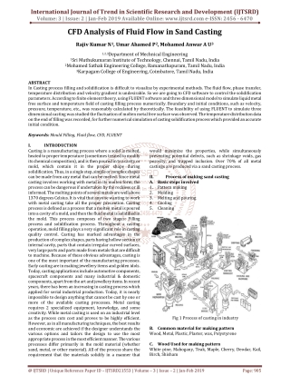 CFD Analysis of Fluid Flow in Sand Casting