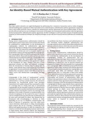 An Identity Based Mutual Authentication with Key Agreement