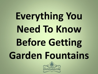 Everything You Need To Know Before Getting Garden Fountains