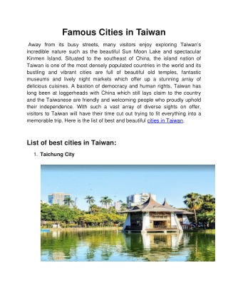 Cities in Taiwan