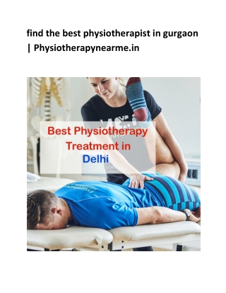 physiotherapist in delhi