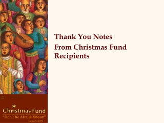Thank You Notes From Christmas Fund Recipients