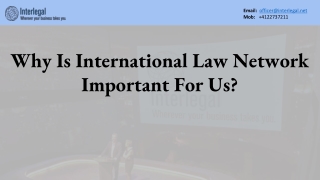 Why is international law network important for us?