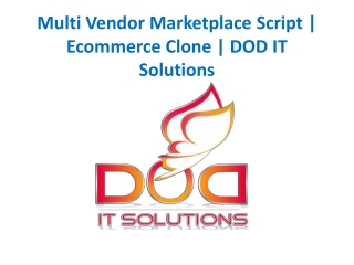 Multi Vendor Marketplace Script | Ecommerce Clone | DOD IT Solutions