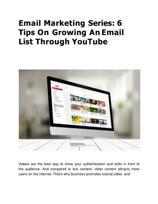 6 Tips On Growing An Email List Through YouTube