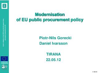 Modernisation of EU public procurement policy