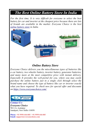 The Best Online Battery Store In India