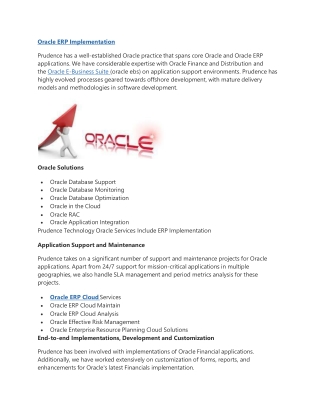 Oracle ERP Implementation