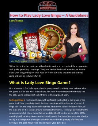 How to Play Lady Love Bingo – A Guidelines