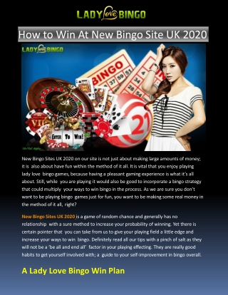 How to Win At New Bingo Site UK 2020