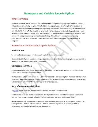 Namespace and Variable Scope in Python