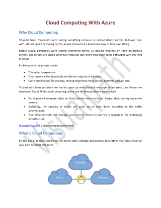 Cloud Computing With Azure