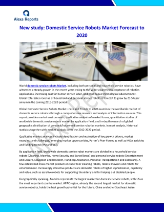 Global Domestic Service Robots Market