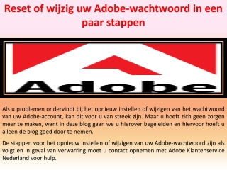 Reset of wijzig uw Adobe-wachtwoord in een paar stappen