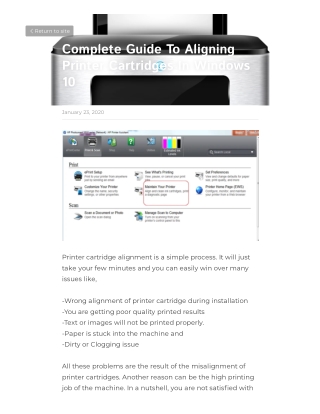 Complete Guide To Aligning Printer Cartridges In Windows 10