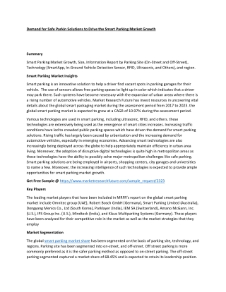Smart Parking Market Growth