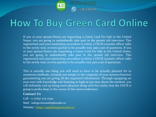 How To Buy Green Card Online