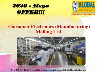 Consumer Electronics (Manufacturing) Mailing List