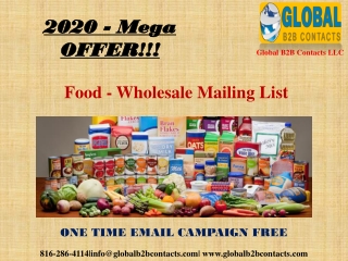 Food - Wholesale Mailing List