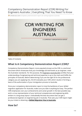 Competency demonstration report cdr writing for engineers australia