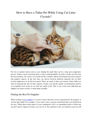 How to Have a Tidier Pet While Using Cat Litter Crystals?