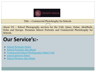 Dubai Commercial Photohraphy for Schools