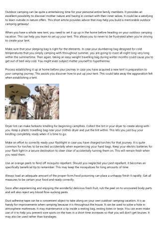Come to be A single With The outdoors With One Of These Camping outdoors Tips