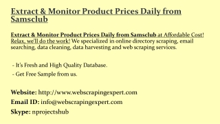 Extract & Monitor Product Prices Daily from Samsclub