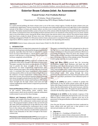 Exterior Beam Column Joint An Assessment