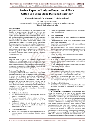 Review Paper on Study on Properties of Black Cotton Soil using Stone Dust and Sisal Fiber