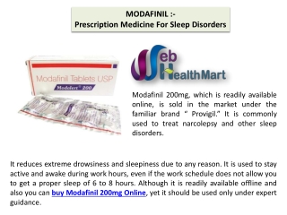 MODAFINIL :- Prescription Medicine For Sleep Disorders