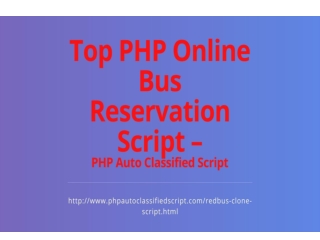 Top PHP Online Bus Reservation Script – PHP Auto Classified Script