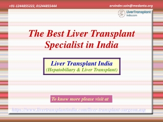The Best Liver Transplant Specialist In India