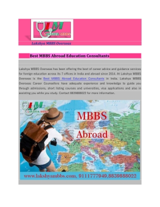 Best MBBS Abroad Education Consultants