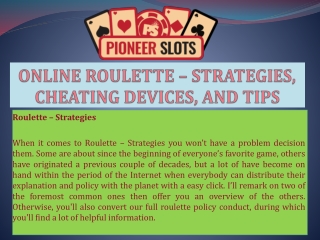 ROULETTE – STRATEGIES, CHEATING DEVICES, AND TIPS