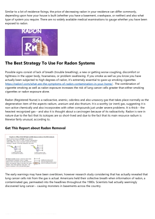 A Biased View of Radon Effects