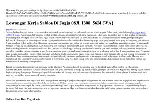 Lowongan Kerja Sablon Di Jogja Ô831 13Ô8 5614[wa]