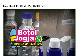 Botol Plastik Pet 250 Ml O89614993O25[wa]