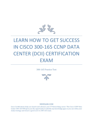 Learn How to Get Success in Cisco 300-165_CCNP Data Center (DCII) Certification Exam