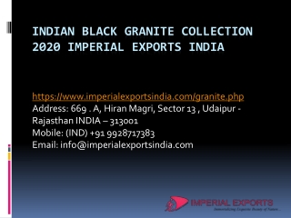 Indian Black Granite Collection 2020 Imperial Exports India