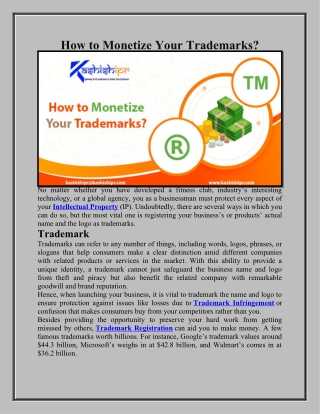 How to Monetize Your Trademarks?